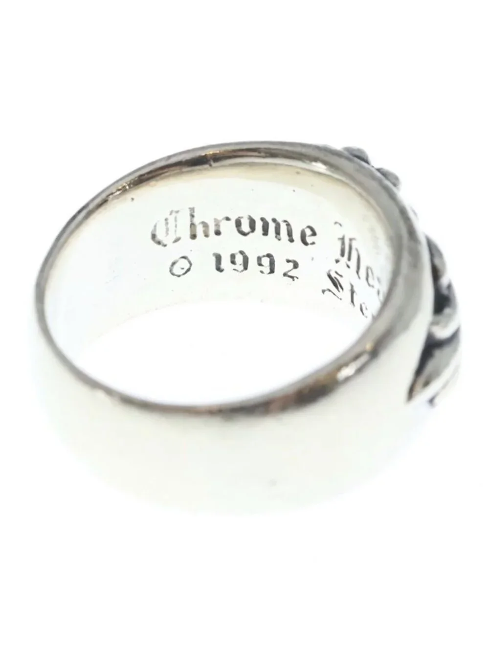 Chrome Hearts Flrl Crs Floral Cross Ring Silver
